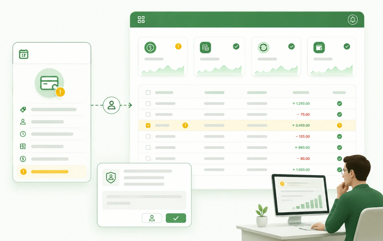 Getme Financial étape 5 — la revue reste humaine : les éléments flous restent révisables avant décision.